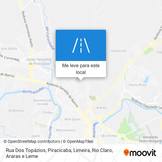 Rua Dos Topázios mapa