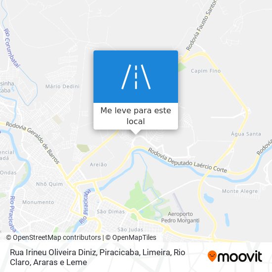 Rua Irineu Oliveira Diniz mapa