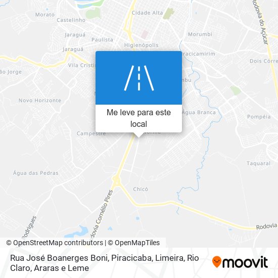 Rua José Boanerges Boni mapa