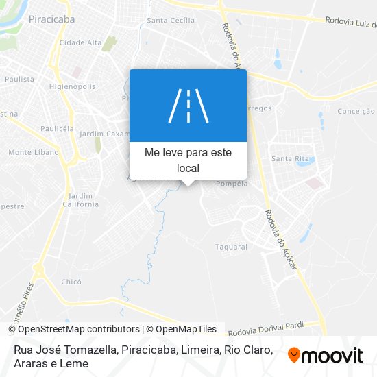 Rua José Tomazella mapa