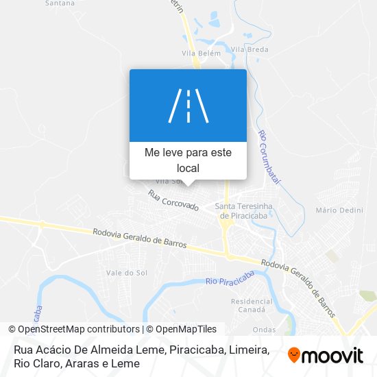 Rua Acácio De Almeida Leme mapa