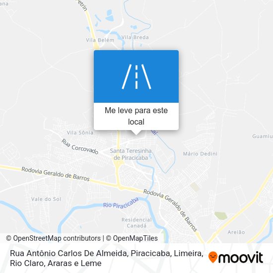 Rua Antônio Carlos De Almeida mapa
