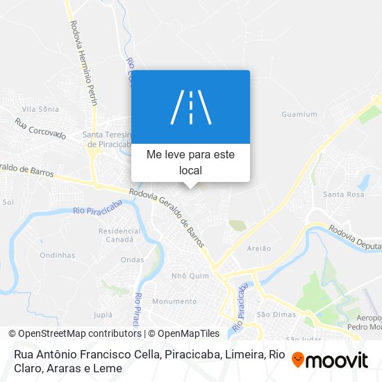 Rua Antônio Francisco Cella mapa