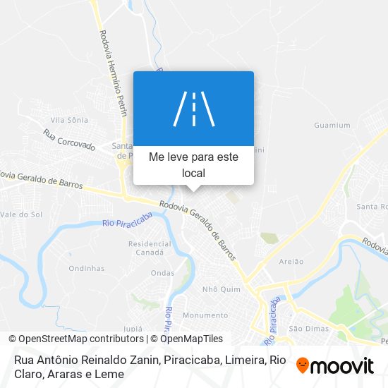 Rua Antônio Reinaldo Zanin mapa