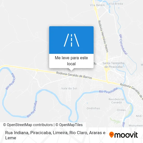 Rua Indiana mapa