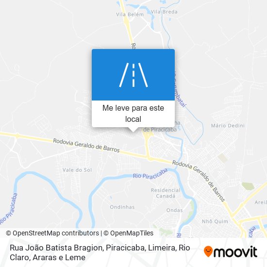 Rua João Batista Bragion mapa