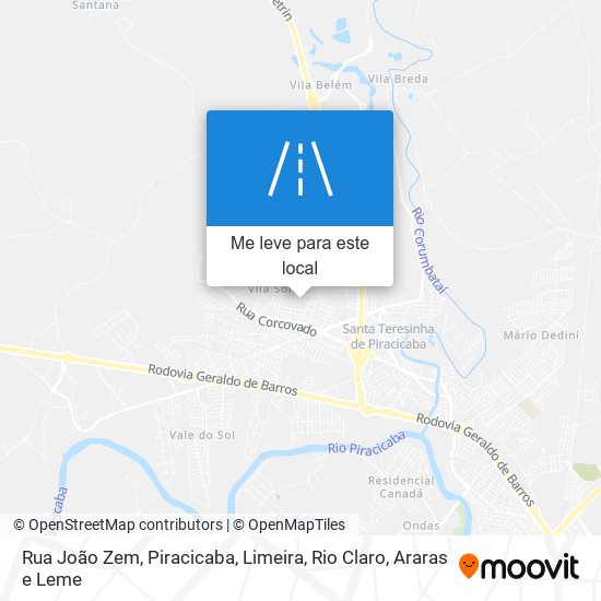 Rua João Zem mapa