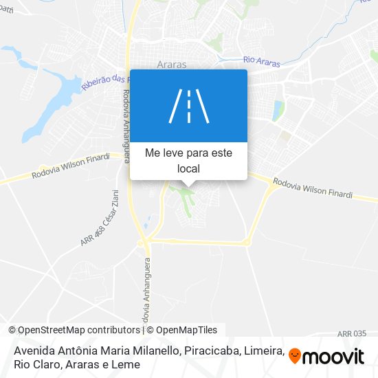 Avenida Antônia Maria Milanello mapa