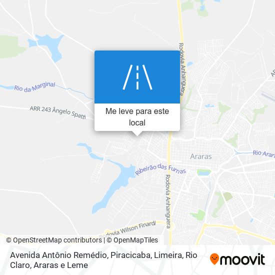 Avenida Antônio Remédio mapa