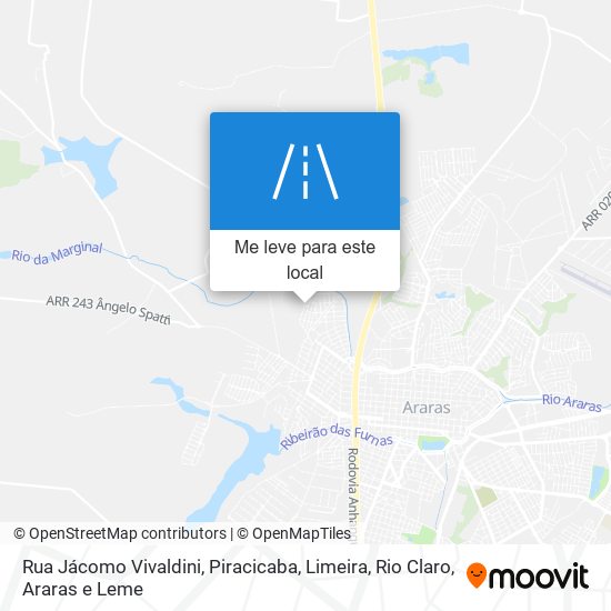 Rua Jácomo Vivaldini mapa