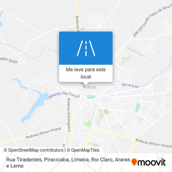 Rua Tiradentes mapa