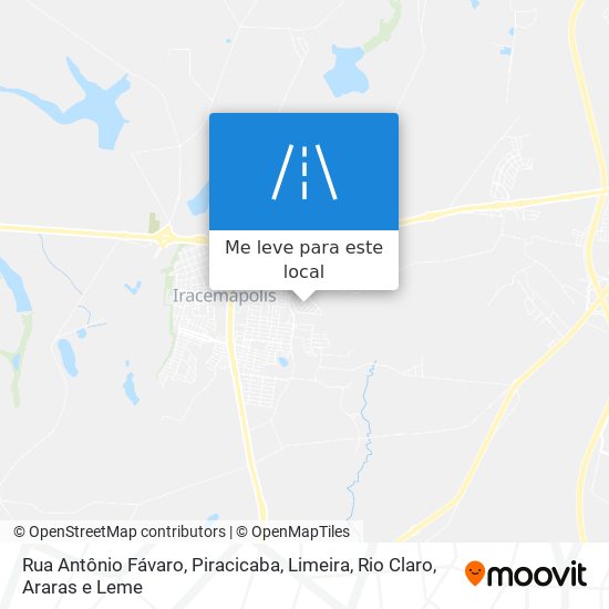 Rua Antônio Fávaro mapa