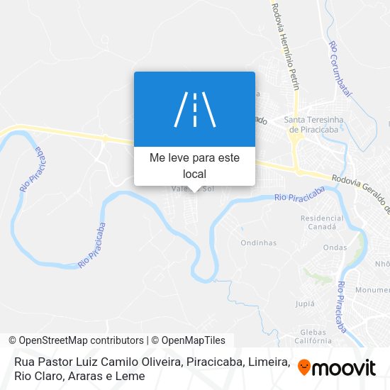 Rua Pastor Luiz Camilo Oliveira mapa