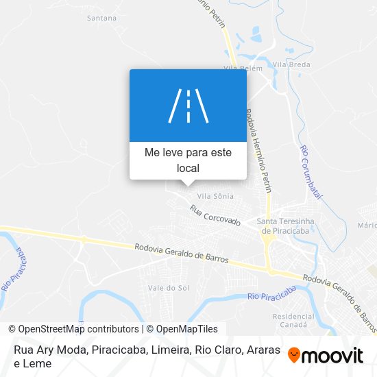 Rua Ary Moda mapa