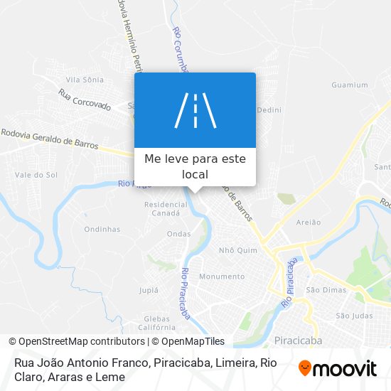 Rua João Antonio Franco mapa