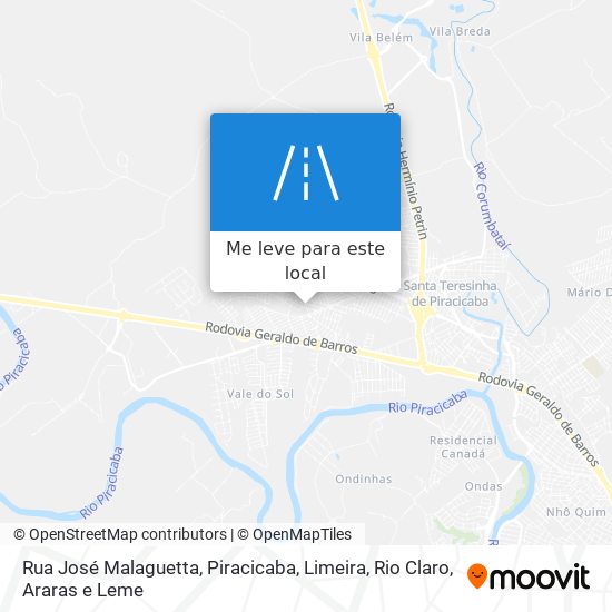 Rua José Malaguetta mapa