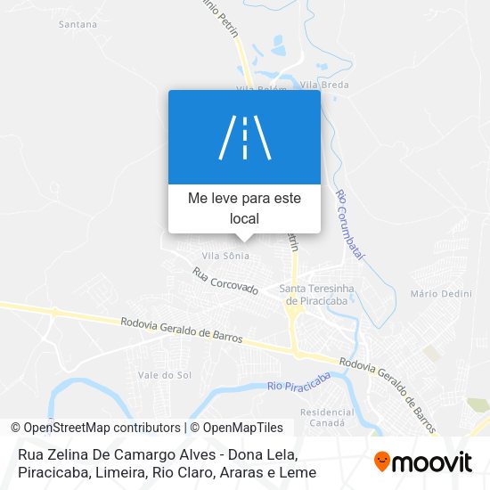 Rua Zelina De Camargo Alves - Dona Lela mapa