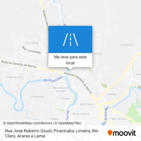 Rua José Roberto Giusti mapa