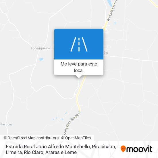 Estrada Rural João Alfredo Montebello mapa