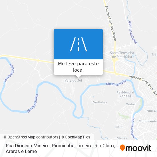 Rua Dionísio Mineiro mapa