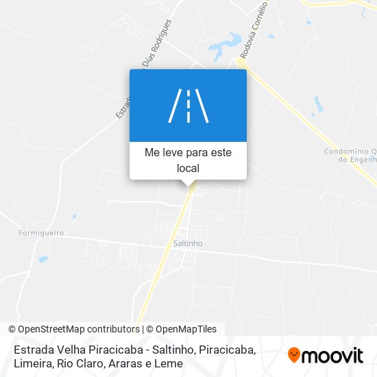 Estrada Velha Piracicaba - Saltinho mapa