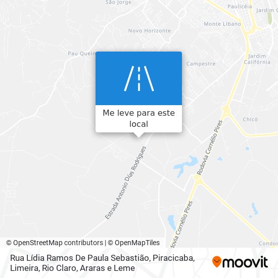 Rua Lídia Ramos De Paula Sebastião mapa