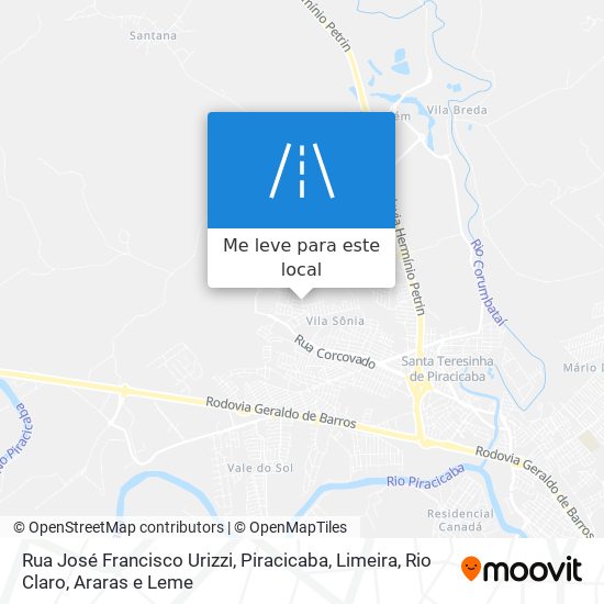 Rua José Francisco Urizzi mapa