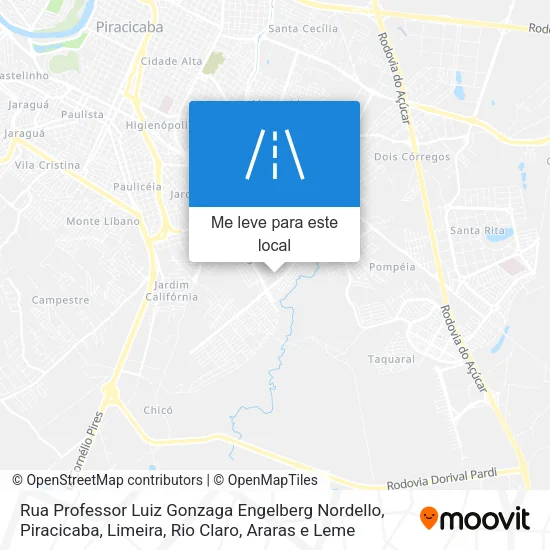 Rua Professor Luiz Gonzaga Engelberg Nordello mapa