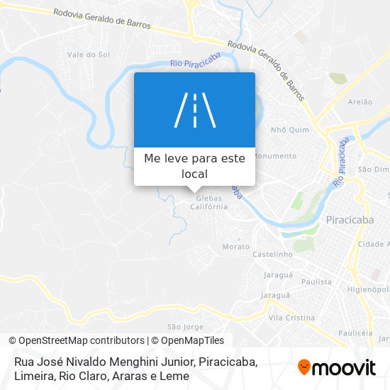 Rua José Nivaldo Menghini Junior mapa