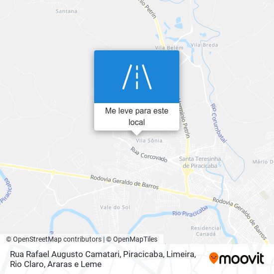 Rua Rafael Augusto Camatari mapa