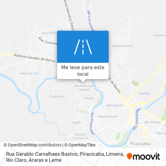 Rua Geraldo Carvalhaes Bastos mapa