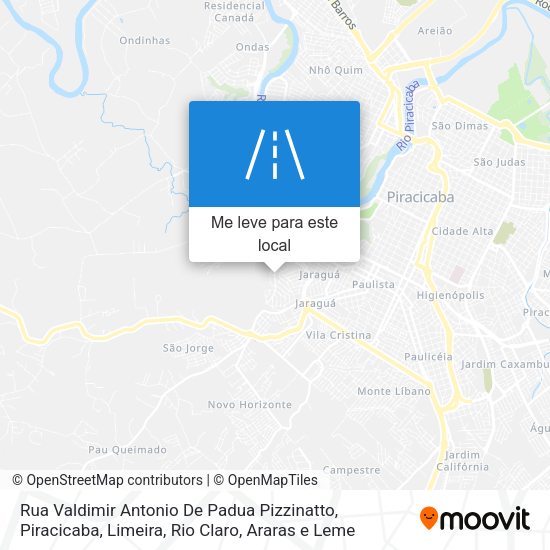 Rua Valdimir Antonio De Padua Pizzinatto mapa