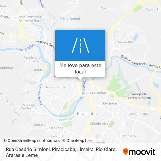 Rua Cesário Simioni mapa