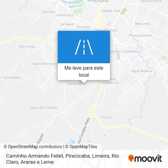 Caminho Armando Fellet mapa