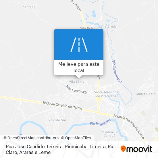 Rua José Cândido Teixeira mapa