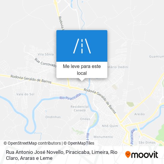 Rua Antonio José Novello mapa