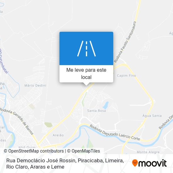 Rua Democlácio José Rossin mapa