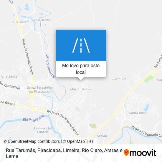 Rua Tarumãs mapa