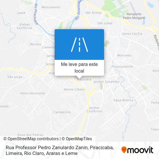 Rua Professor Pedro Zanulardo Zanin mapa