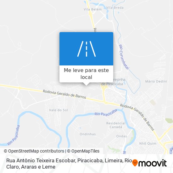 Rua Antônio Teixeira Escobar mapa