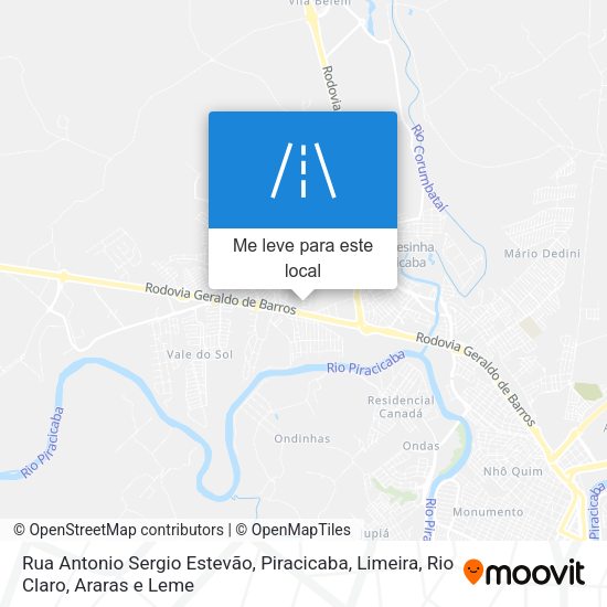 Rua Antonio Sergio Estevão mapa