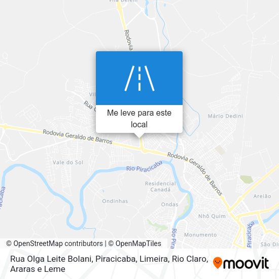Rua Olga Leite Bolani mapa