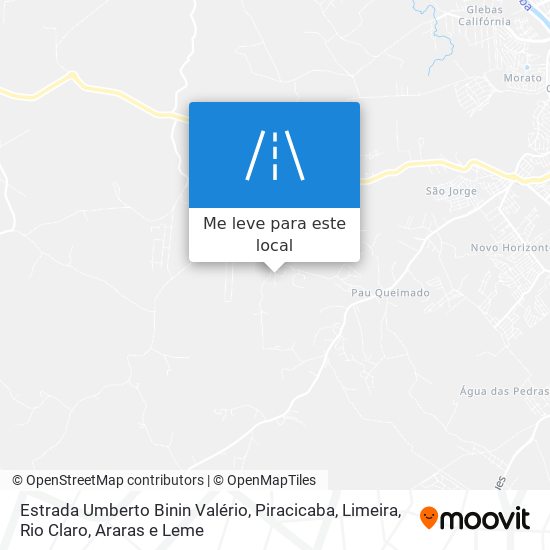 Estrada Umberto Binin Valério mapa