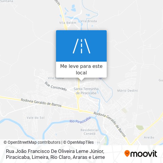 Rua João Francisco De Oliveira Leme Júnior mapa