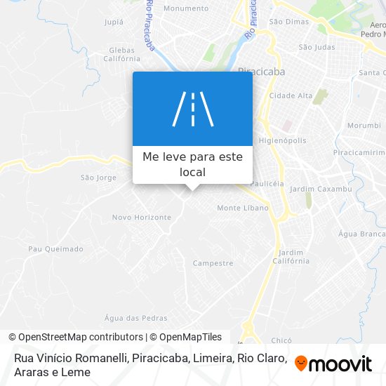 Rua Vinício Romanelli mapa