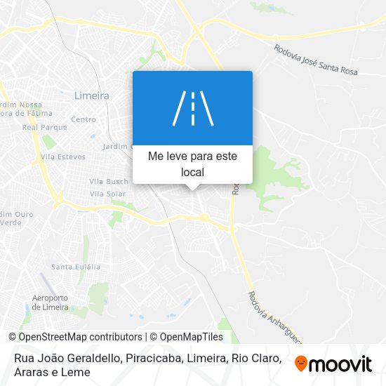 Rua João Geraldello mapa