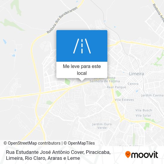 Rua Estudante José Antônio Cover mapa