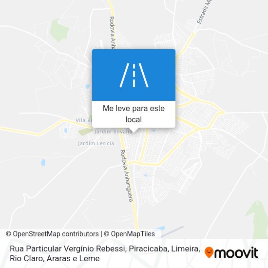 Rua Particular Vergínio Rebessi mapa