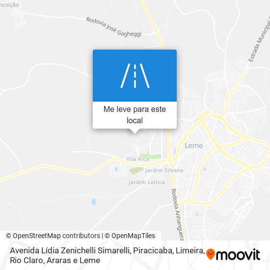 Avenida Lídia Zenichelli Simarelli mapa