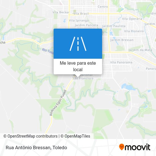 Rua Antônio Bressan mapa